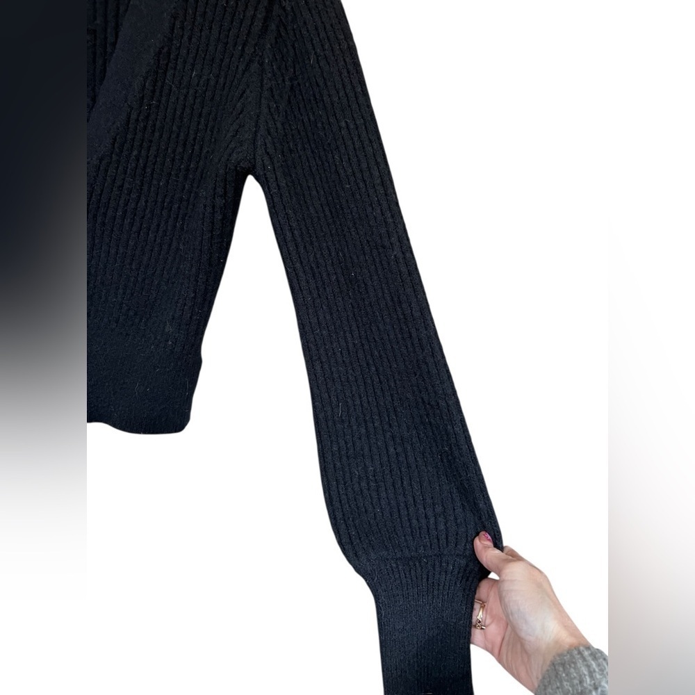 Stella + Lorenzo Black Button-Up Women's Sweater - Picture 5 of 6